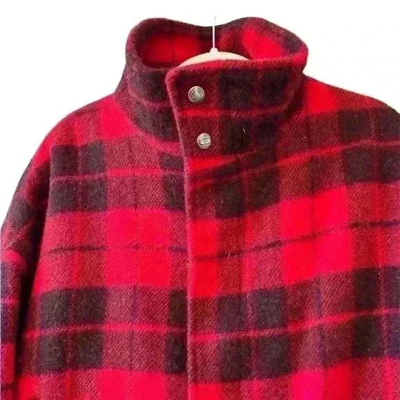 WOOLRICH 🐑 Vintage Plaid Bomber Jacket ❤️🖤❤️🖤 - Picture 4 of 15